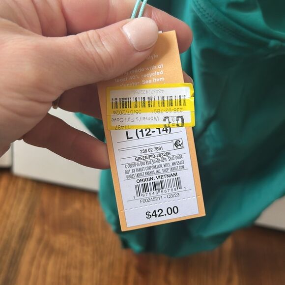 Kona Sol Women's One Piece Swimsuit Swimwear Tummy Control Halter Size NWT L - Picture 6 of 7